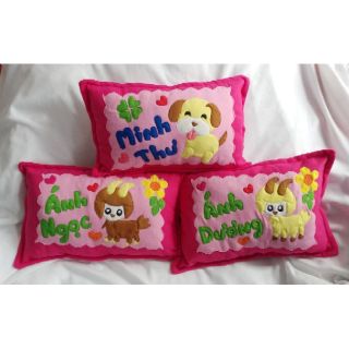Bộ 3 gối handmade dê và cún con