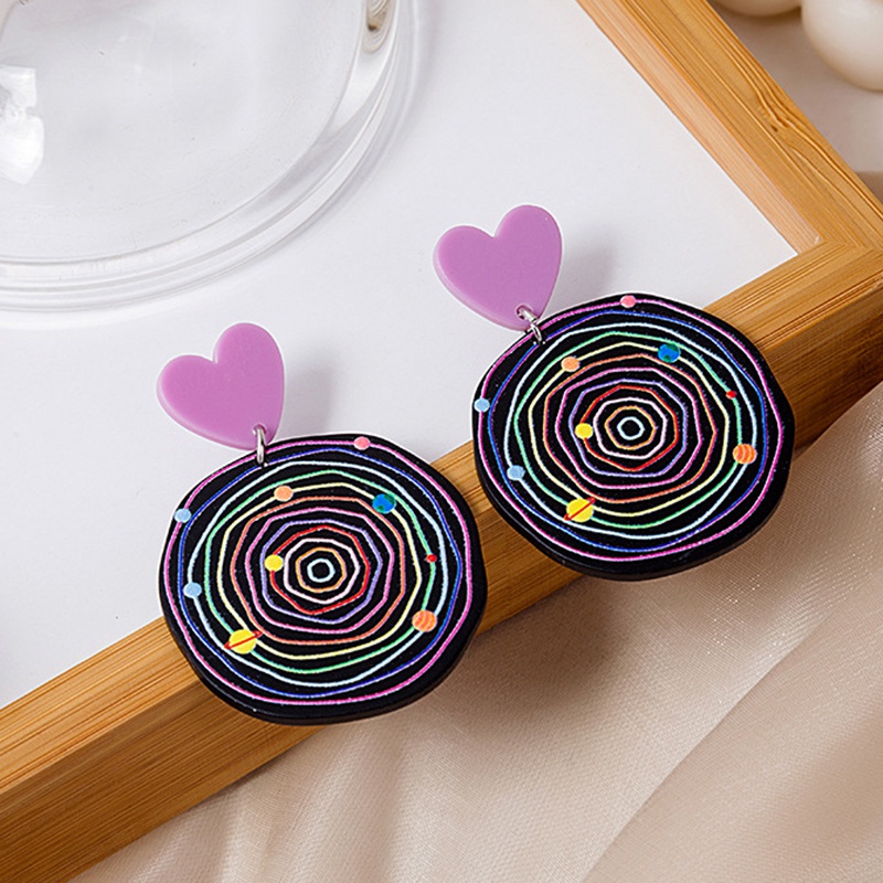 1 Đôi Bông Tai Xỏ Lỗ Hình Trái Tim Thời Trang Dành Cho Tuổi Teen Và Nữ