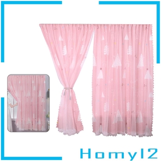 Double Layer Polyester Mesh Curtain Window Curtain Drapes Style A 1.0x1.2M
