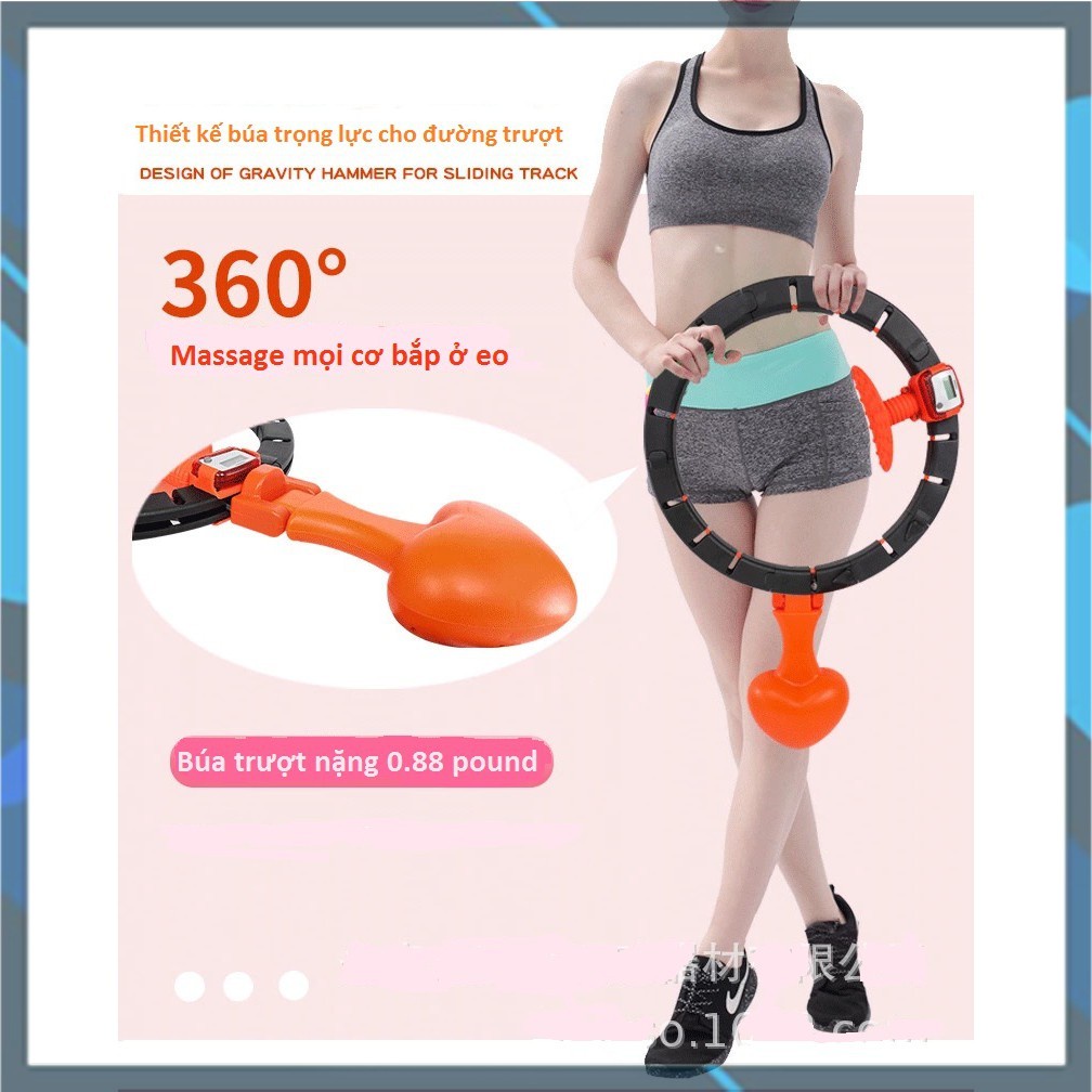 Vòng lắc eo thông minh HULA HOOP-giảm mỡ bụng, điều hòa nhịp tim, massage cơ bụng, tiện lợi sử dụng