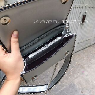( ẢNH THẬT)TÚI XÁCH BASIC VIỀN ĐINH ZARA