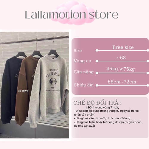 Áo nỉ sweater hoodie đôi nam nữ thời trang trẻ hàng quảng châu cao cấp  from rộng hot LALLAMOTION 22 | BigBuy360 - bigbuy360.vn