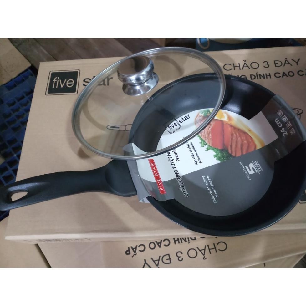 Chảo chống dính inox FIVE-STAR - 3 đáy cho bếp từ