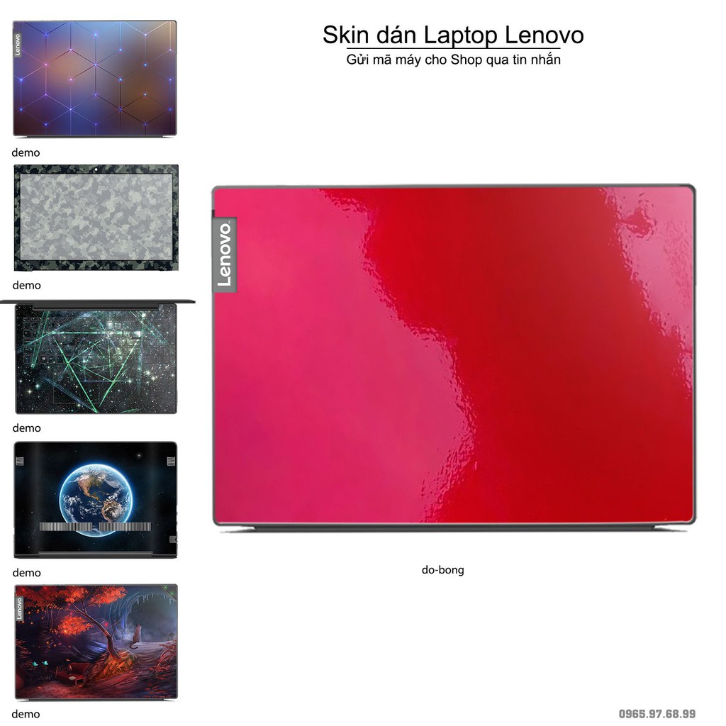 Skin dán Laptop Lenovo in màu đỏ bóng (inbox mã máy cho Shop)