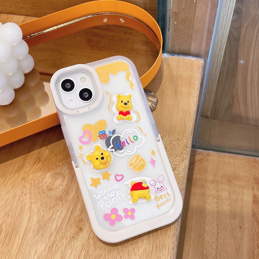 Ốp Điện Thoại Họa Tiết Hoạt Hình winnie the pooh doraemon Dễ Thương Chống Sốc Cho iphone 13 11 12 14 pro max xr xs