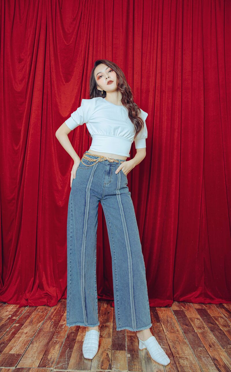 CCHAT Quần jean vắt chỉ ngược thân Q 656