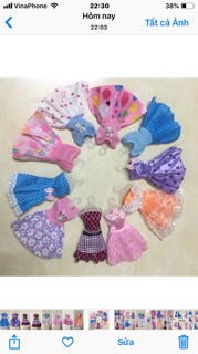 Đầm búp bê 30 cm - xanh dương