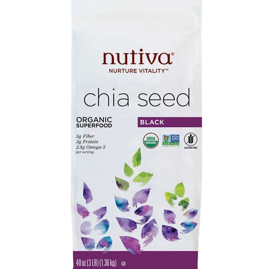 Hạt Chia Mỹ Nutifood Nutiva Organic Chia Seeds Bịch 1,36kg