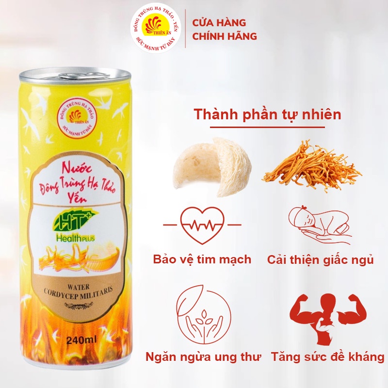 Nước Đông trùng hạ thảo Yến Thiên Ân - 6 lon/lốc  - Hàng Chính Hãng
