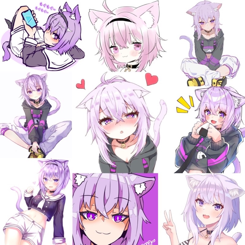 Sticker okayu Hololive 30-60 cái ép lụa khác nhau / hình dán Hololive okayu