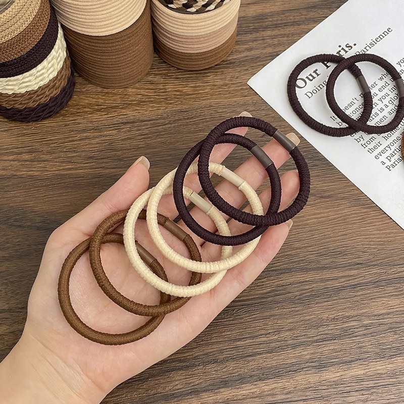 Bộ 18 Dây Thun Cột Tóc Co Giãn Phong Cách Hàn Quốc Đơn Giản Dành Cho Nữ