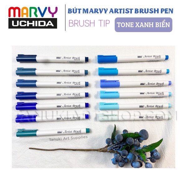 Bút Marvy Artist Brush ( Tone Xanh biển )