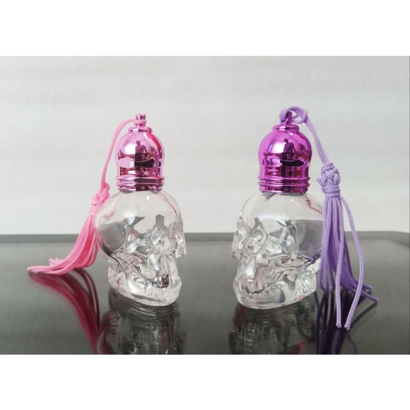 Lọ đầu lâu 8ml bi lăn thép nấp cô dây treo móc khóa, đựng tinh dầu dubai nước hoa nhỏ gọn tiện( Ngẫu nhiên màu sắc nắp)