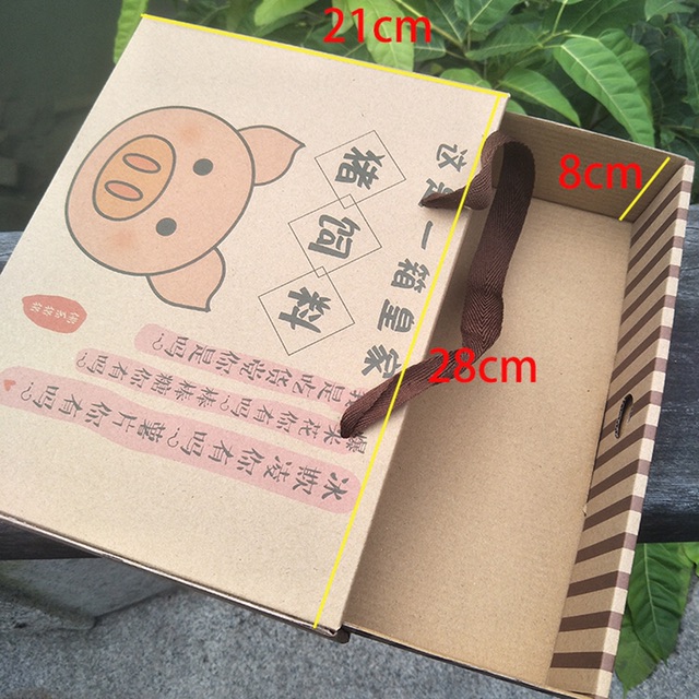 Hộp giấy đựng đồ ăn handmade (bánh, kẹo, đồ ăn vặt) chú heo háu ăn hot hit, Lễ hộp, Hộp quà, Quà Biếu