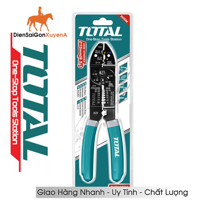 Kìm tuốt dây điện đa năng 8.5inch 215mm Total THT15851 - DSG