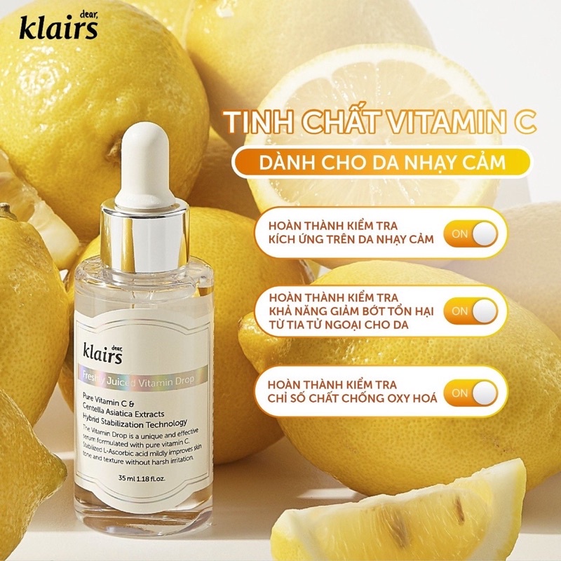 Serum Klairs Vitamin C Cho Da Nhạy Cảm 35ml Freshly Juiced Vitamin Drop - Tic Medical Skincare