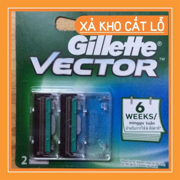 Vỉ 2 lưỡi cạo râu Gillette Vector lưỡi kép ( Hàng chuẩn)