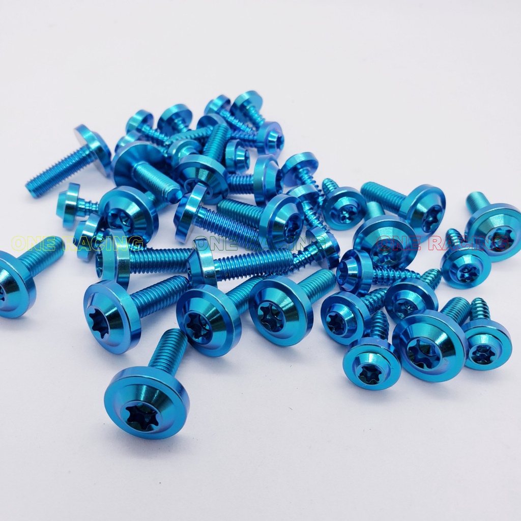 Full ốc titan sirius exciter winner wave sonic satria jupiter dàn áo xe máy, dòng ốc gr5 cao cấp, màu lục bảo