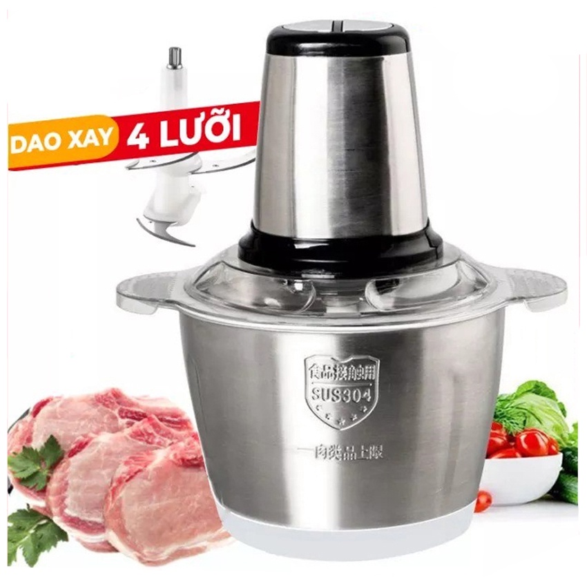 Máy xay thịt đa năng, dung tích 2L, 3L thiết kế nhỏ gọn, chân đế chống trượt, an toàn cho sức khỏe