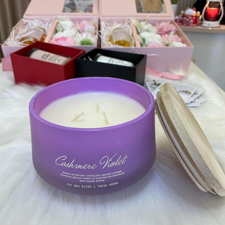 [7 mùi - 3 bấc] Nến thơm phòng cao cấp MANOR CANDLE, bộ sưu tập hoa cỏ size lớn