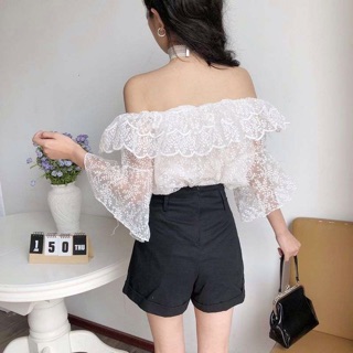 [ORDER] Áo trễ vai ren hoa (ảnh thật)