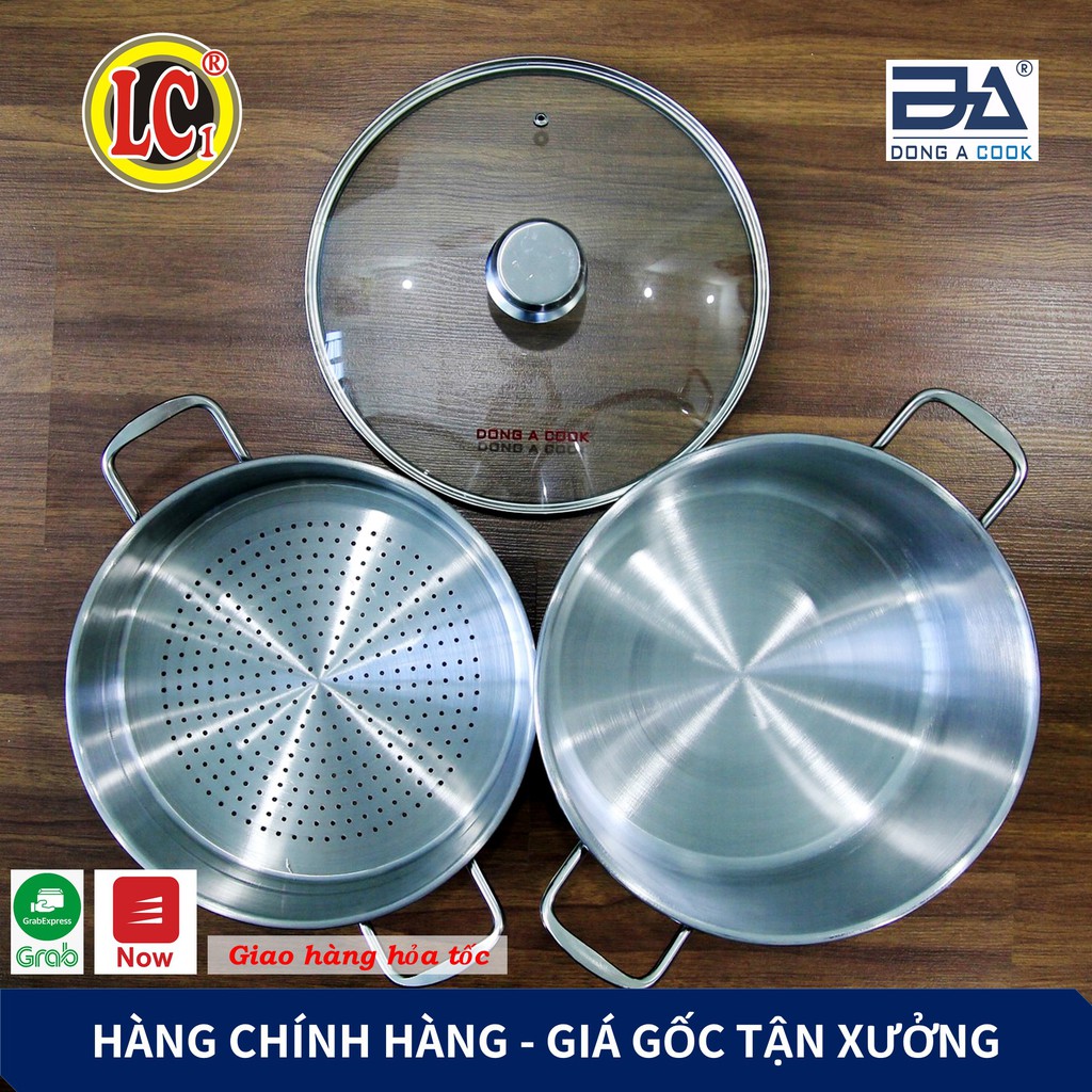 [Hàng chính hãng] Bộ Nồi xửng hấp gà nấu xôi 2 tầng Inox Đông Á đáy từ cao cấp - Dùng được bếp từ