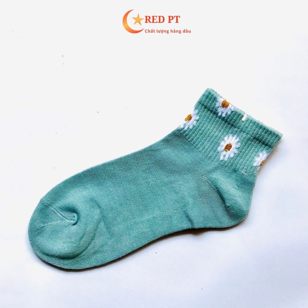 Tất nữ cổ ngắn vớ trắng xinh cute thun cotton RED PT