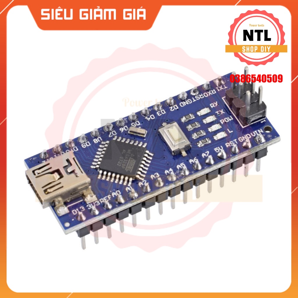 Kit bo mạch lập trình vi xử lý Arduino Nano, Uno R3 vi xử lý ATmega328P giao tiếp CH340