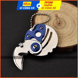 Móc khóa dao mini gấp gọn hình đồng tiền