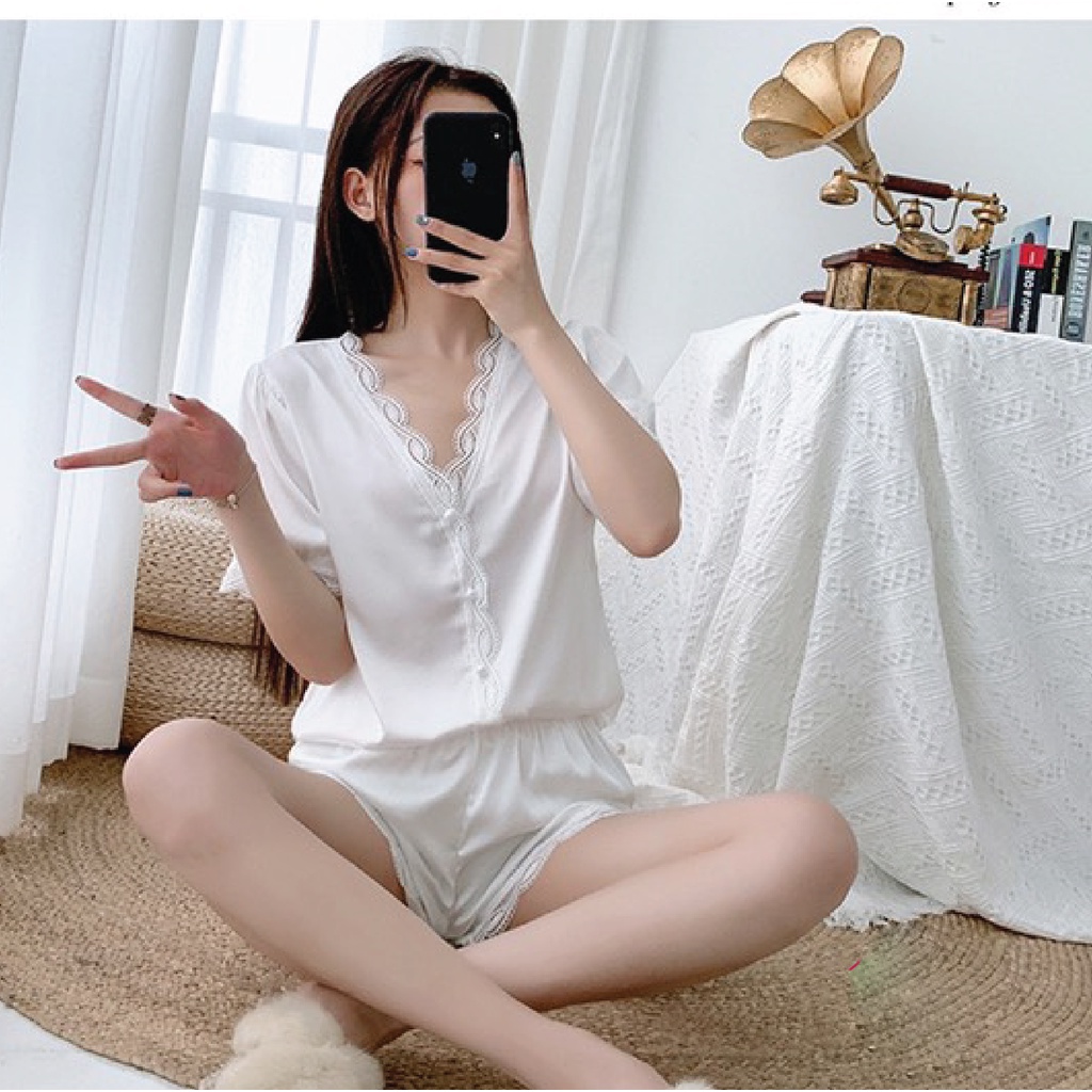 Bộ Pijama Mặc Nhà Chất Liệu Lụa Pháp Mềm Mịn Thương Hiệu XAVIA P4