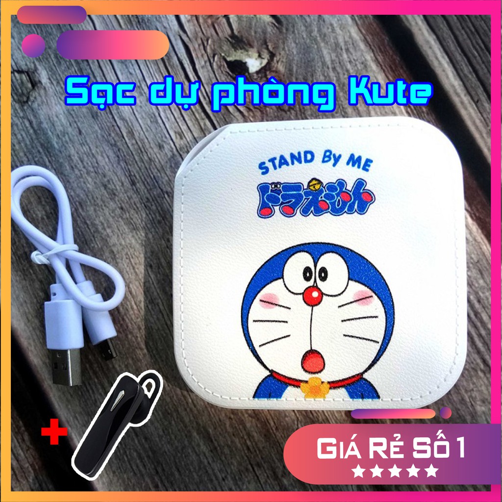 Pin sạc dự phòng | SẠC DỰ PHÒNG CỰC CUTE + TẶNG KÈM TAI NGHE BLUETOOTH HEADSET | Hàng lỗi 1 đổi 1