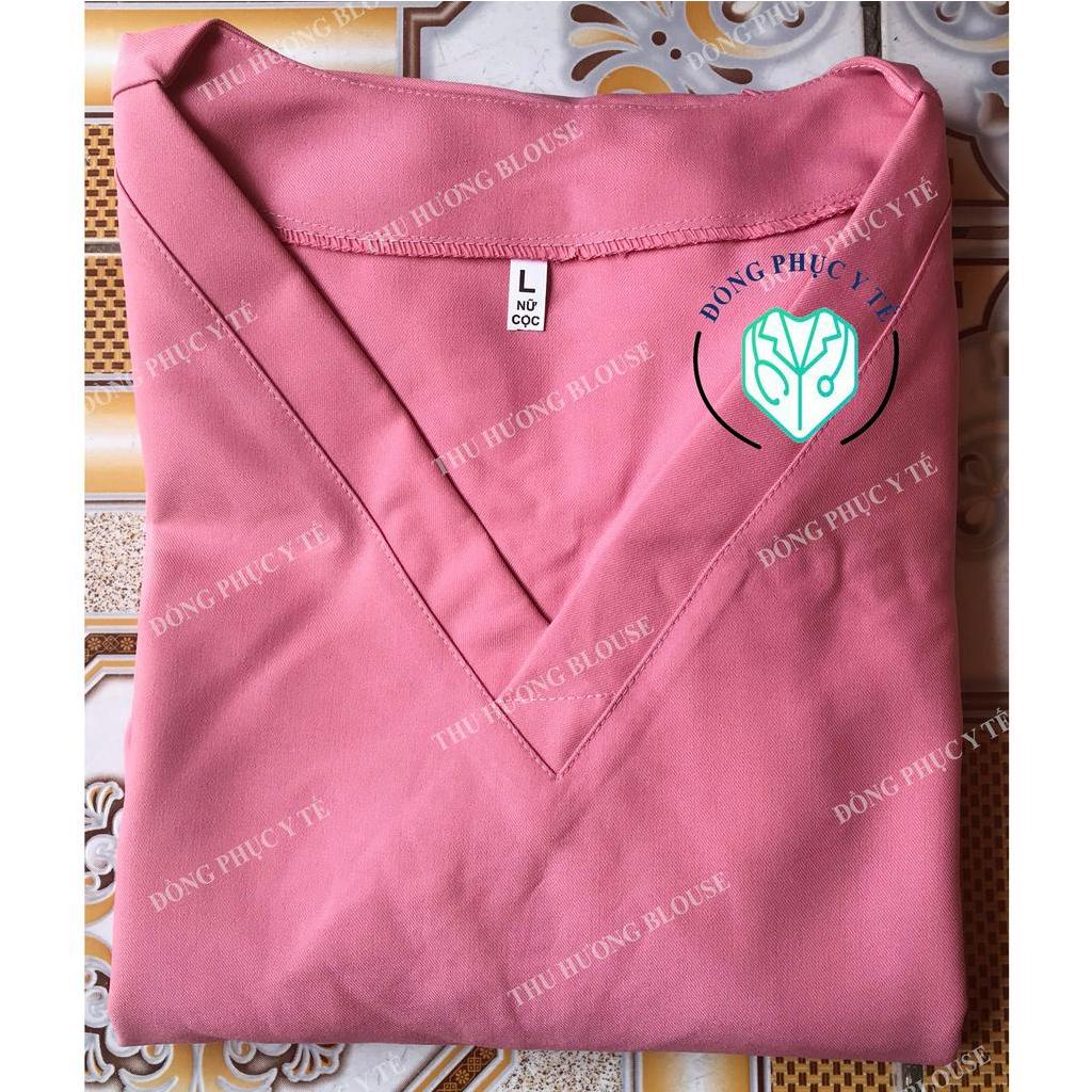 Bộ quần áo Spa, Blu y tế, đồng phục phòng khám, thẩm mỹ màu Hồng Phấn