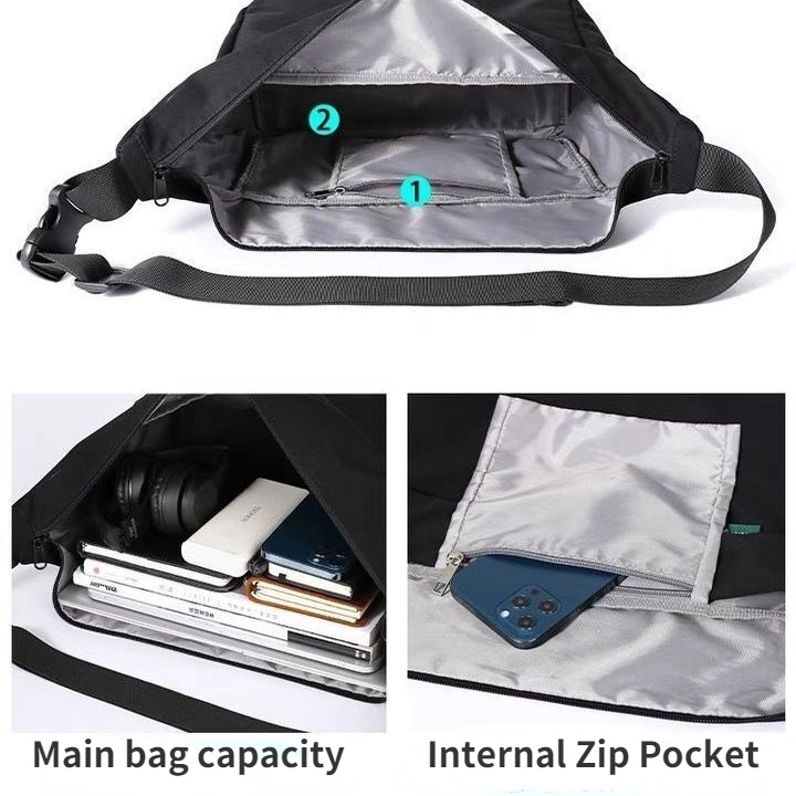 【Ngày vận chuyển】Túi Đeo Chéo Vai Sức Chứa Lớn Phong Cách Thể Thao Thời Trang Cho Nam