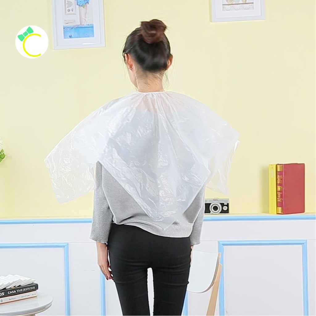 Áo choàng làm tóc bằng nylon dùng 1 lần tiện lợi - Túi 50 cái cực nhiều - Cami - CMPK157