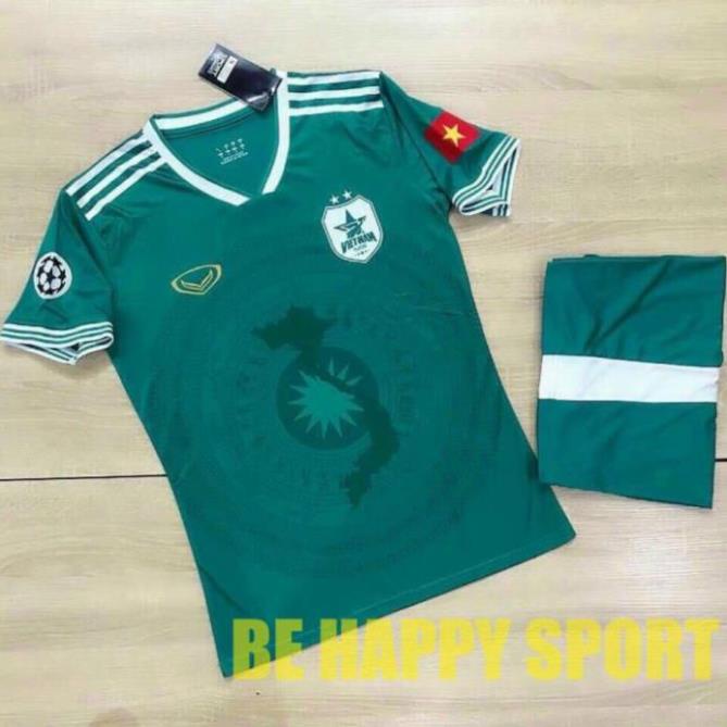 🏆 Quần Áo Thể Thao Nam Việt Nam Xanh Lục Bản Sắc Dân Tộc - Áo Đá Bóng PP Bởi Be Happy Sport New ~