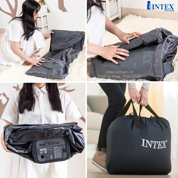 Giường hơi đôi tự phồng công nghệ mới INTEX 64126