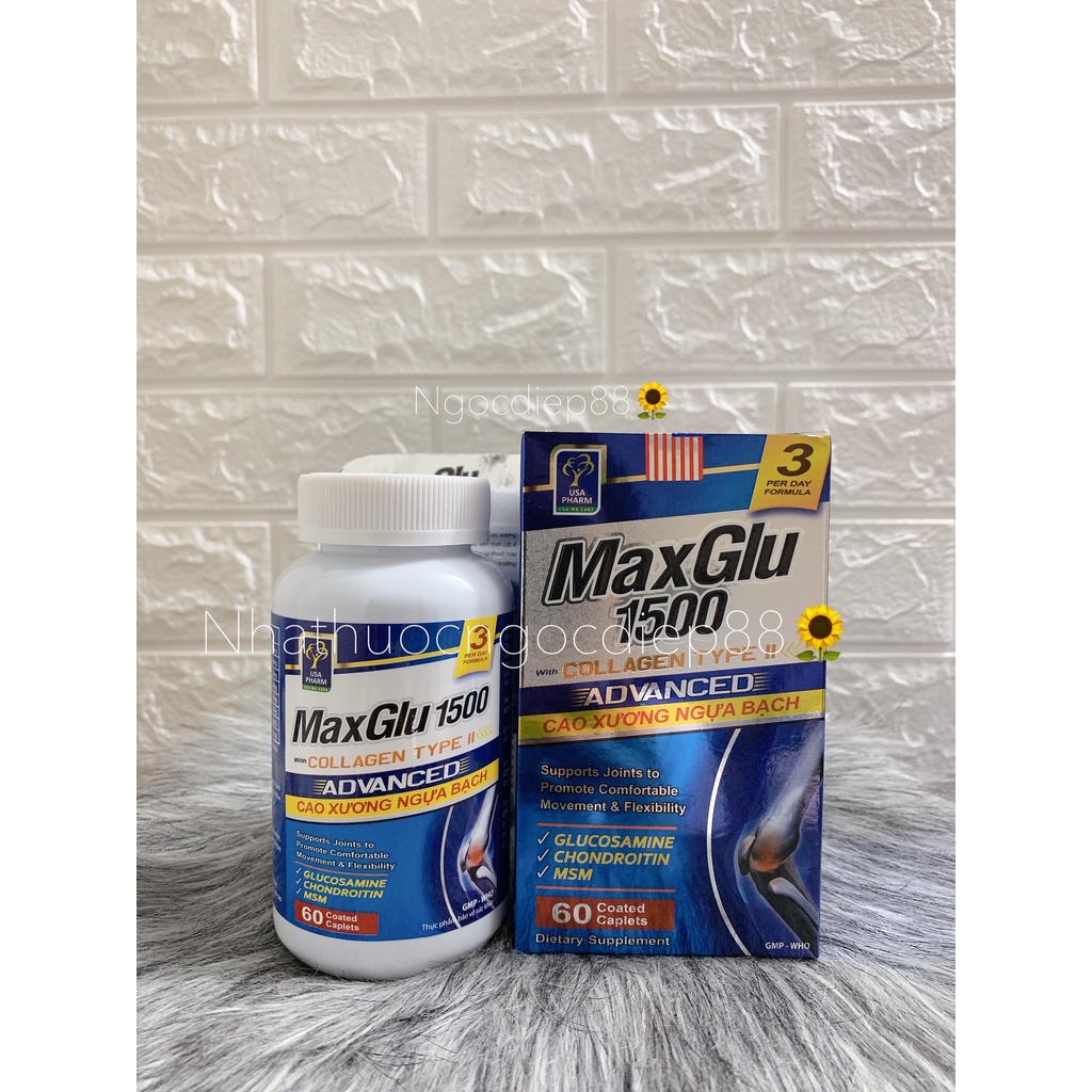 Viên uống MAXGLU 1500 thoái hoá xương khớp, đau lưng, mỏi gối(Hộp 60 viên )