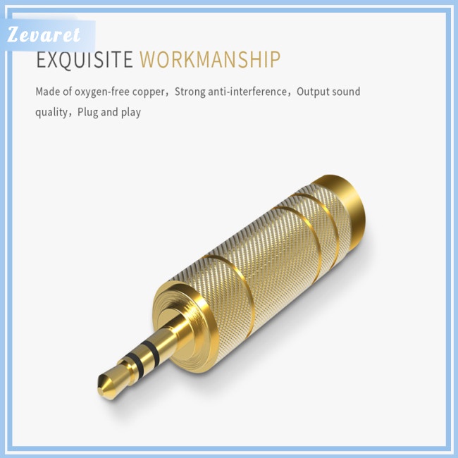 Giắc Chuyển Đổi Từ 3.5 Sang 6.5mm Male Sang 6.5mm Female Cho Micro Điện Thoại