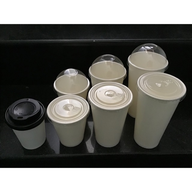 50 Ly Giấy Trắng Kèm Nắp 270/360/420/480/600/1000Ml (Hàng Việt Nam)