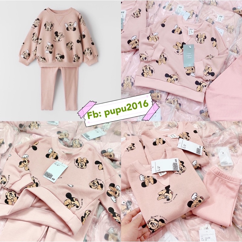 Set bộ nỉ Hồng minnie Hm siêu đẹp