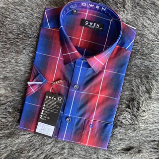 [SIZE 39] OWEN - Áo sơ mi ngắn tay Owen vải sợi sen AS90774 - Áo sơ mi nam ngắn tay
