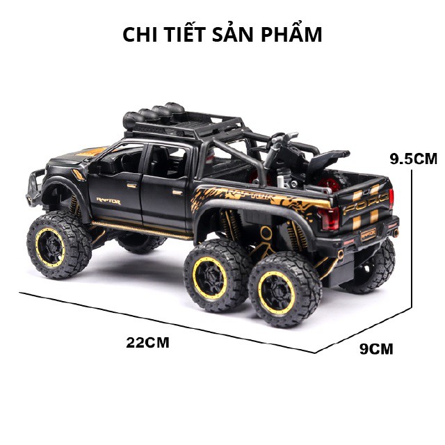 MÔ HÌNH XE Ô TÔ FORD F150 Beast Raptor 6x6 Offroad đúc Kim Loại - tỷ lệ 1:28