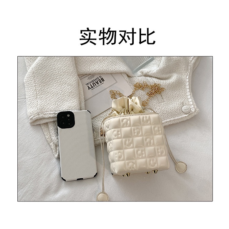 Túi Đeo JASMIN NOIR  Chéo Nhỏ Nhắn Họa Tiết Kẻ Sọc Phối Dây Xích Thời Trang Trẻ Trung Cho Nữ