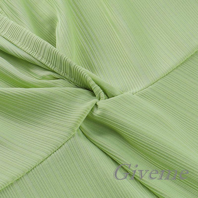 Đầm Tay Dài Cổ Chữ V Màu Trơn Thời Trang Dành Cho Nữ