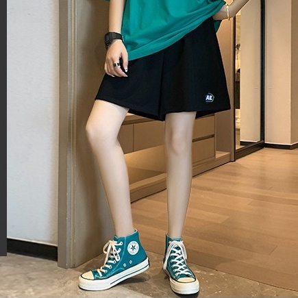 Quần short ZHELIHANGFEI dây rút vải cotton thời trang thể thao cho nữ oversize