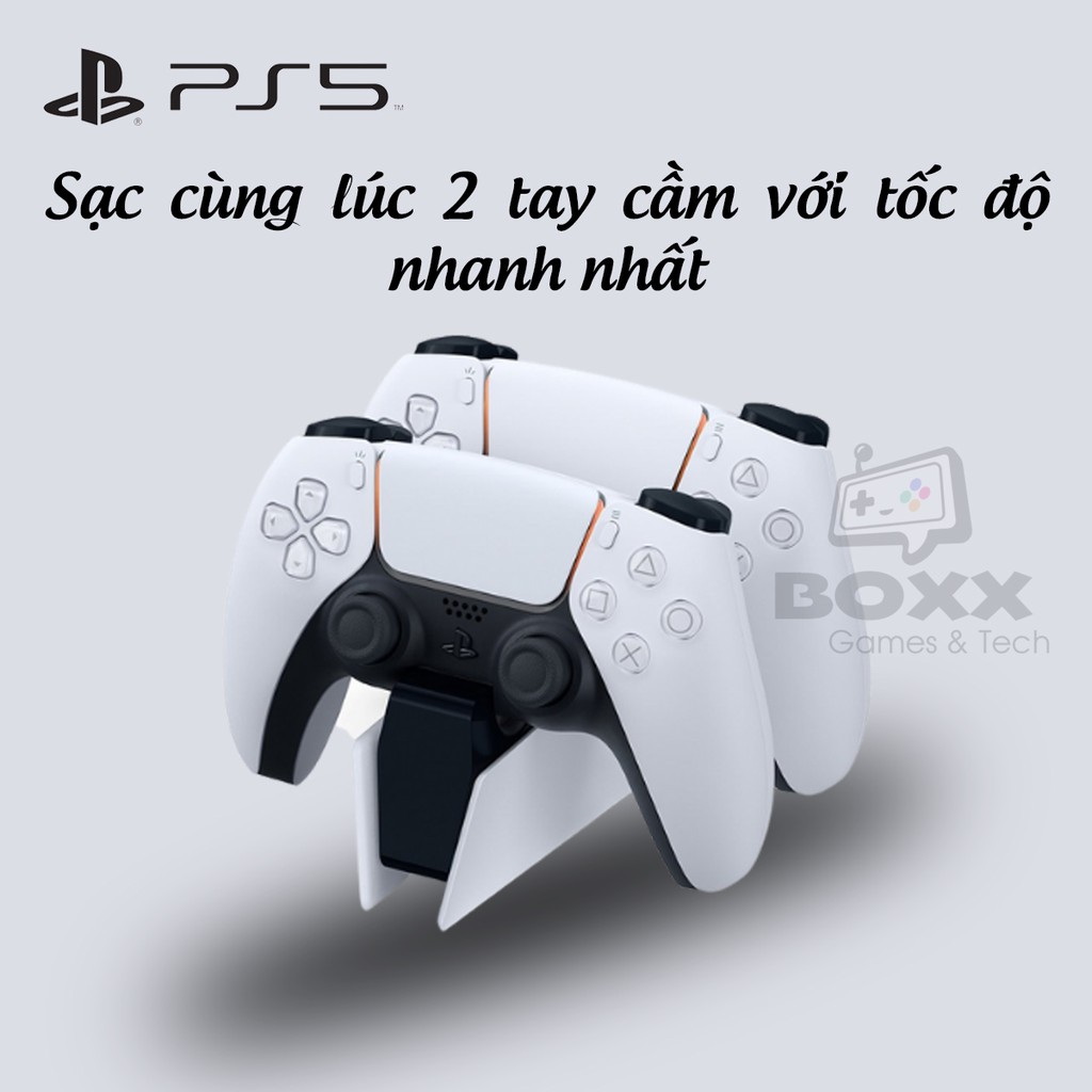 Đế sạc tay cầm PS5 DualSense - PlayStation 5, Dock sạc nhanh cho tay cầm PS5 chính hãng Sony