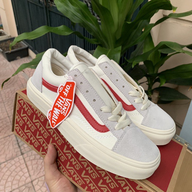 | Ảnh Thật | Giày Vans Style 36 R.E.P Trắng Vạch Đỏ