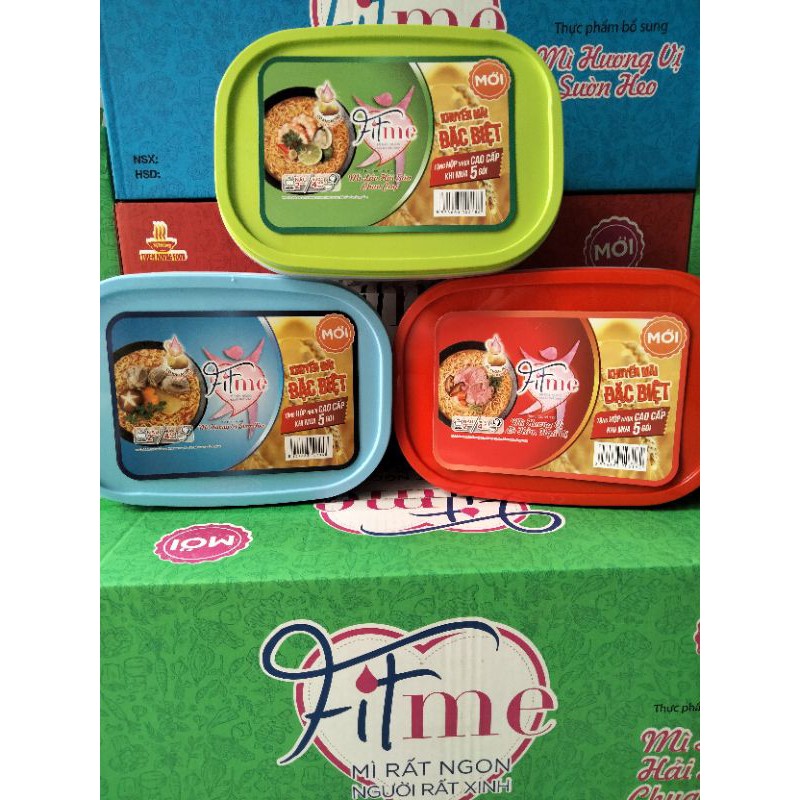 Mì fitme 3 vị thơm ngon (Lẩu Hải Sản chua cay, Sườn Heo, bò hầm ngũ vị) (80g* 5gói*6hộp)_tặng kèm hộp nhựa cao cấp | BigBuy360 - bigbuy360.vn
