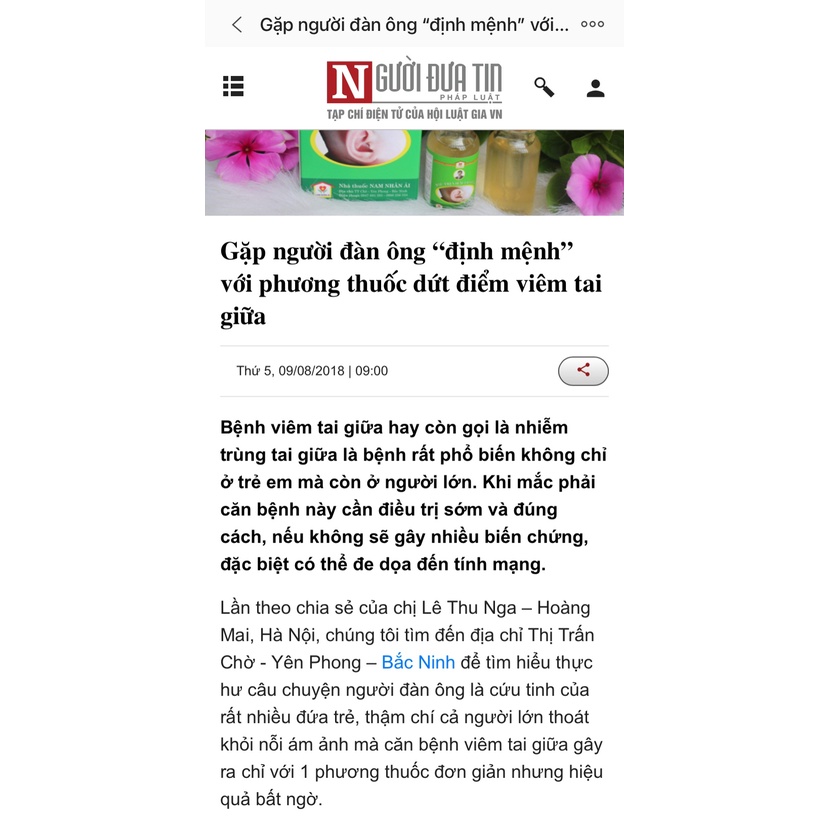 Viêm tai giữa trẻ nhỏ, người lớn đông y gia truyền ông Lam