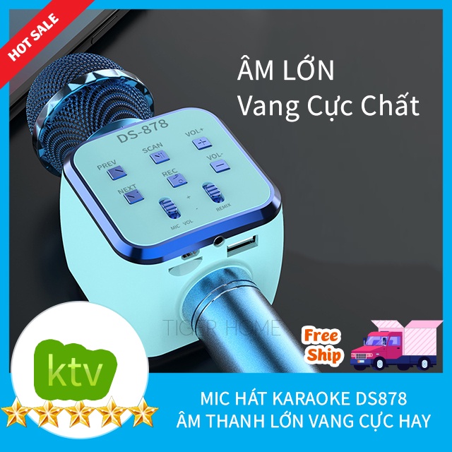 Mic Karaoke kiêm loa bluetooth Phát ra loa thùng âm thanh cực ấm Trầm kết nối Tv,Đt,Mtb,Loa Thùng model 2022